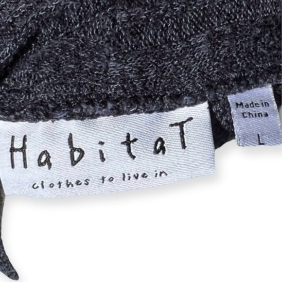 🌻Habitat Boho Lagenlook Relaxed Ribbed Knit Mock Neck Long Sleeve Top Size L - Picture 8 of 9